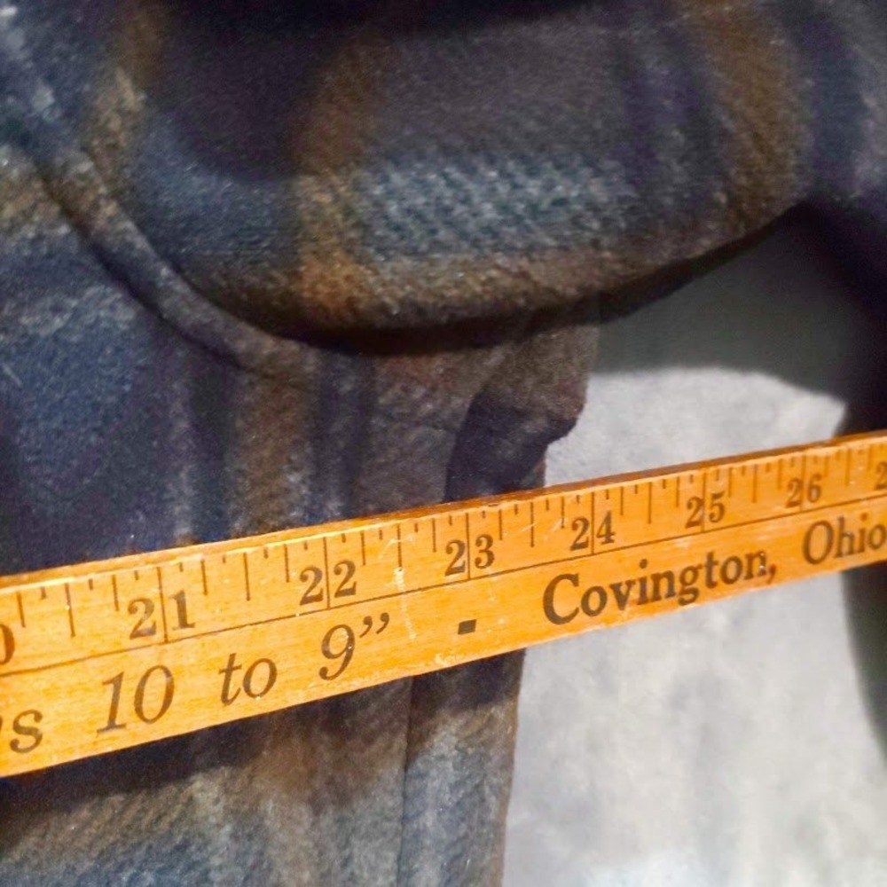 Free Country Mens Plaid Fleece Shirt Jacket Sherpa Lined Blue Brown Grey L - Picture 10 of 13